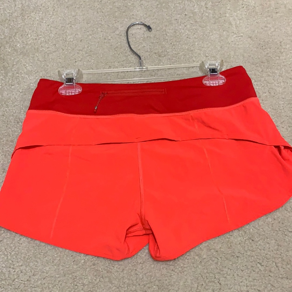 lululemon coral shorts size 6